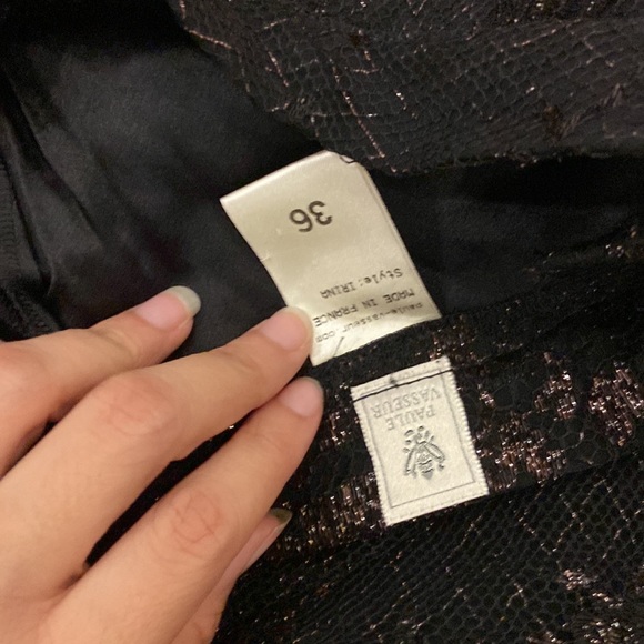 Vintage Paule Vasseur Floral mesh overlay skirt Made in France - Picture 4 of 4